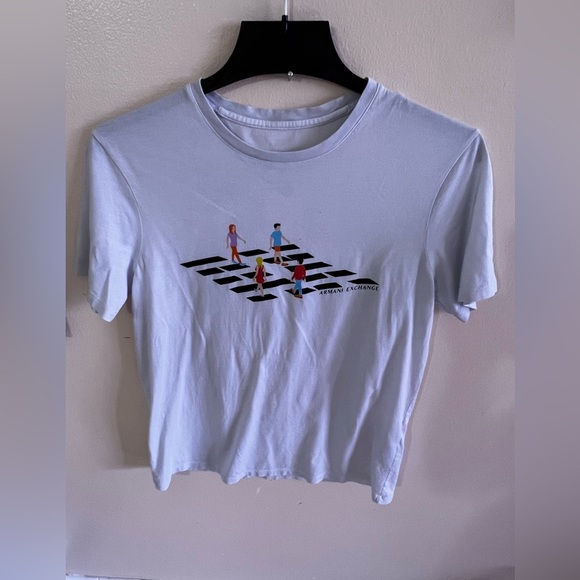 Armani Exchange white T- shirt size M cotton print - Picture 1 of 13